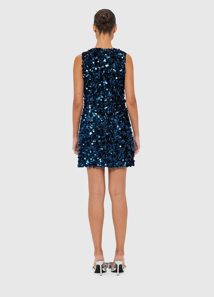 Dresses and Jumpsuits Talia Sequin Mini Dress 8211 Midnight Blue LEO LIN Women