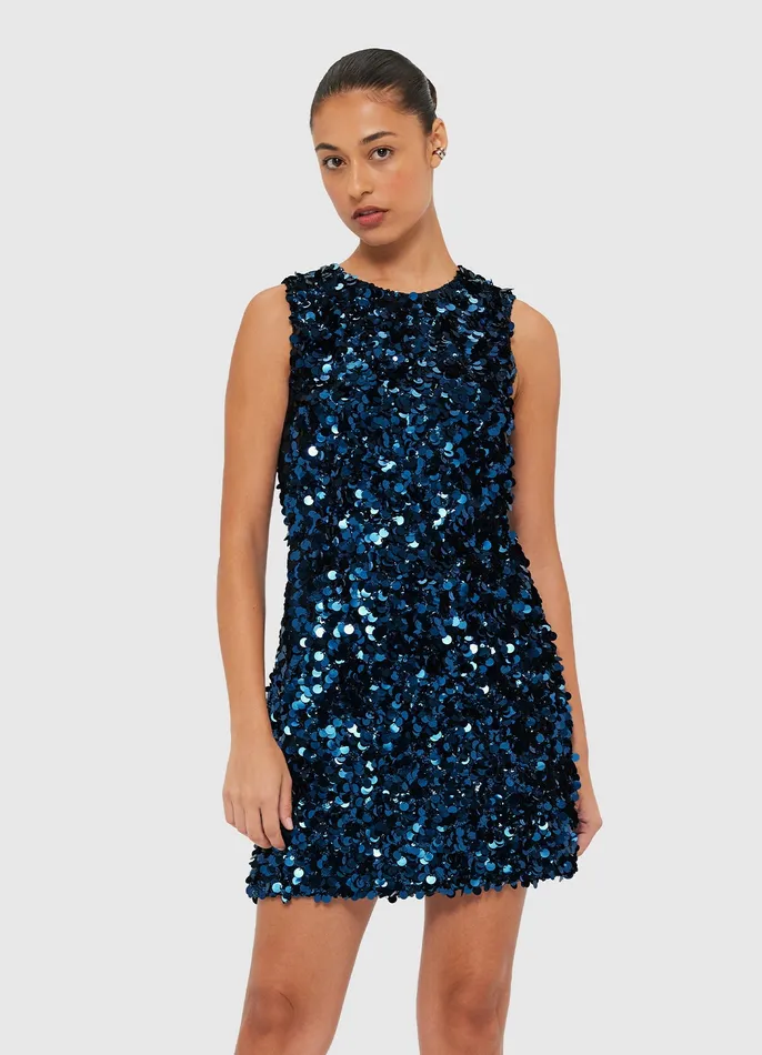 Dresses and Jumpsuits Talia Sequin Mini Dress 8211 Midnight Blue LEO LIN Women