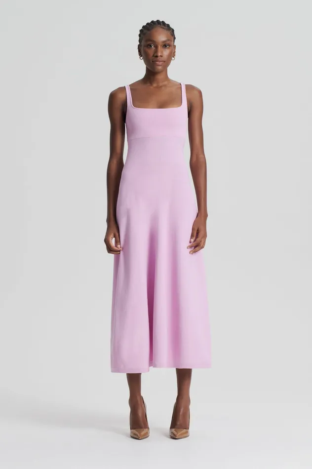Dresses CREPE KNIT SQUARE NECK DRESS MAUVE Scanlan Theodore Women