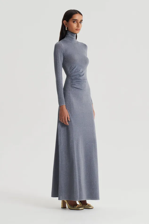 Dresses Scanlan Theodore Women SPARKLE GATHER DRESS SILVER