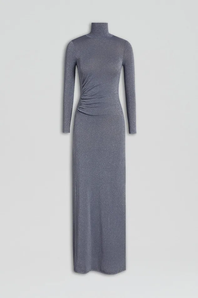 Dresses Scanlan Theodore Women SPARKLE GATHER DRESS SILVER