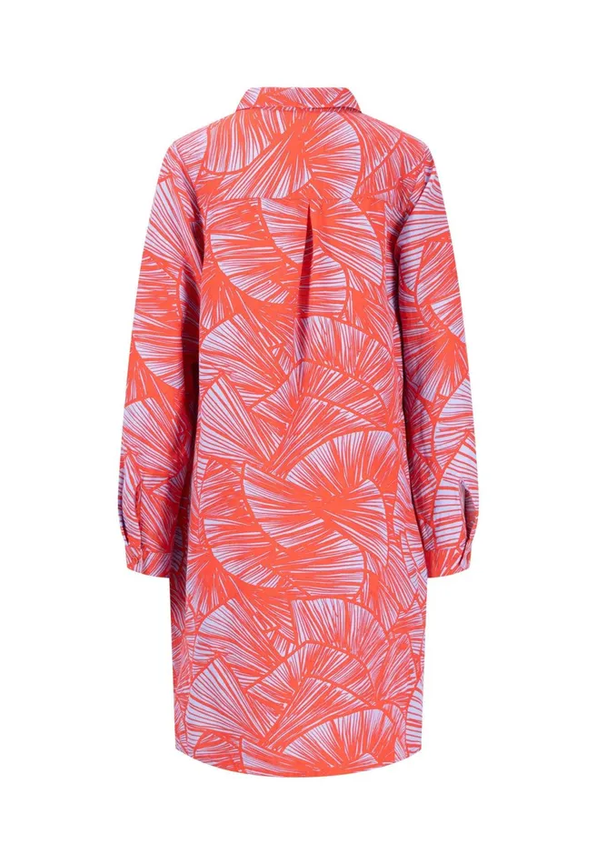 Dresses Women FYNCHHATTON Patterned Midi Dress With A Kent Collar Light Bluesummer Red