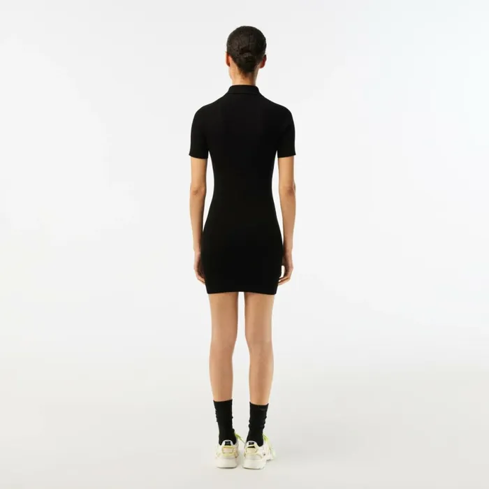 Dresses Women Lacoste Womens Knit Polo Dress Black 031