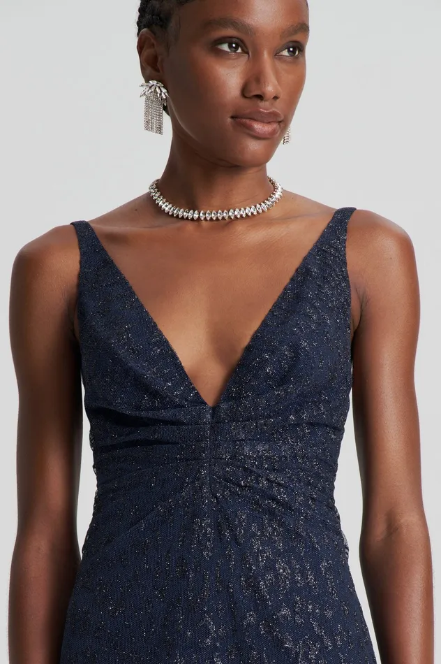 Dresses Women Scanlan Theodore TINSEL PRINT GOWN NAVY
