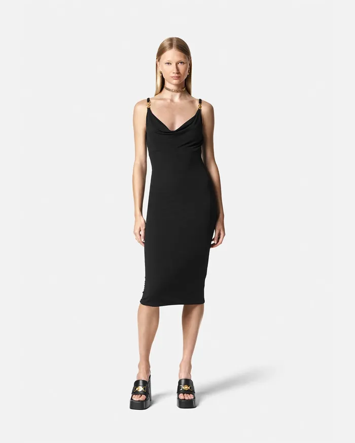 Dresses Women Versace Medusa Midi Dress Black