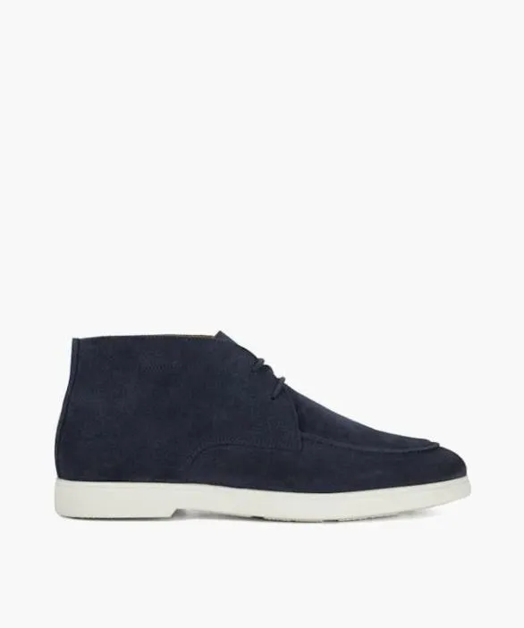 Dune London Casual Boots Men Backers Navy Suede Lace Up Ankle Boots Blue