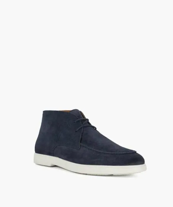Dune London Casual Boots Men Backers Navy Suede Lace Up Ankle Boots Blue