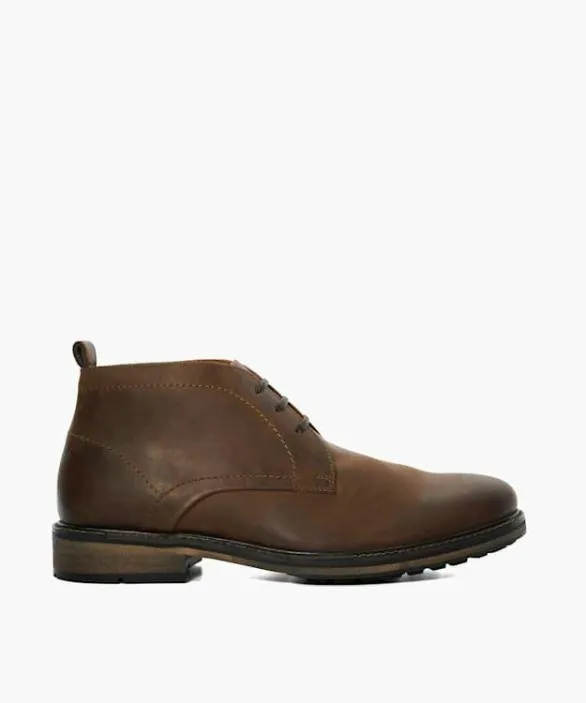Dune London Chukka Boots Men Charleys Brown Wide Fit Leather Chukka Boots Brown