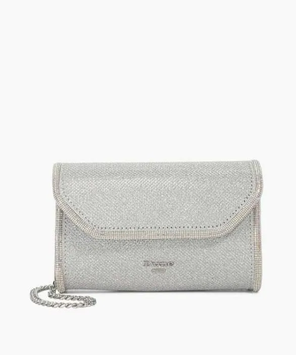 Dune London Clutch Bags Women Bellini Silver Chain Handle Shoulder Bag Metallic