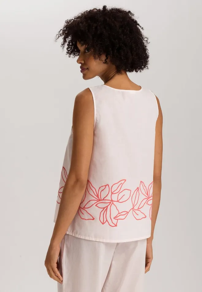 Embroidered Cotton Tank Top Melon Soda Women HANRO Pajama Tops