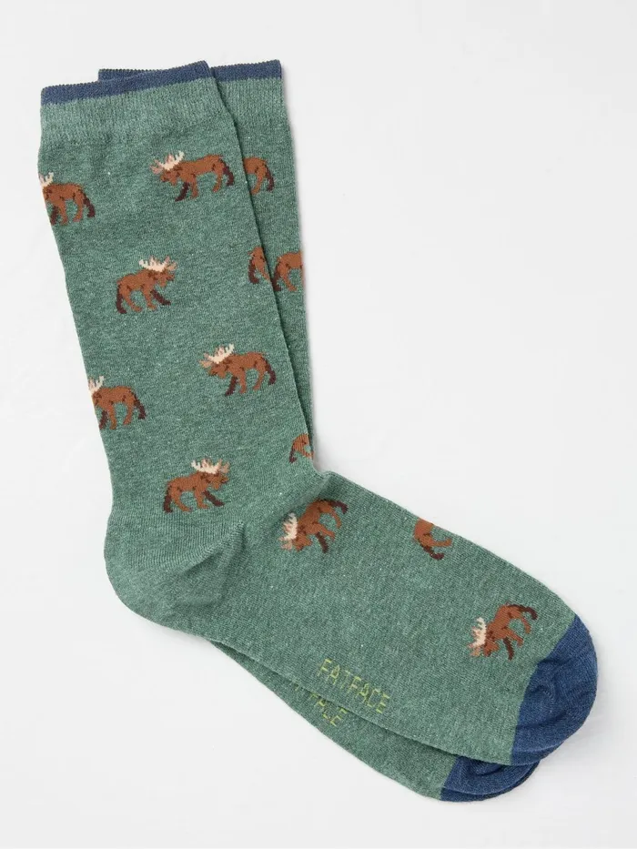 Fat Face 3 For 2 Socks Green Moose Socks 1 Pack 8211 Men