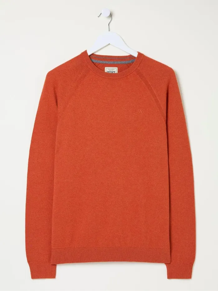 Fat Face Knitwear Rye Orange Cotton Cashmere Crew Neck Jumper 8211 Men