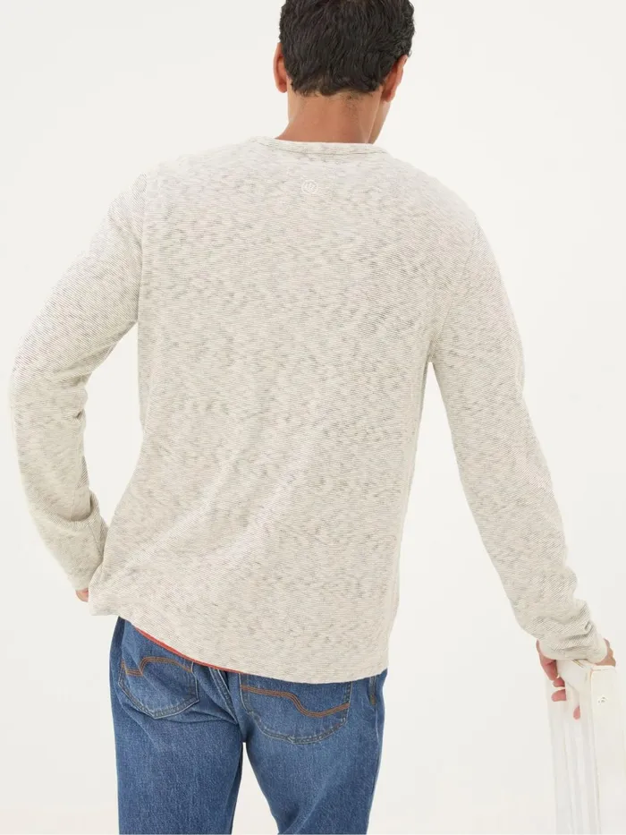 Fat Face TShirts Arundel Ecru White Textured Henley TShirt 8211 Men