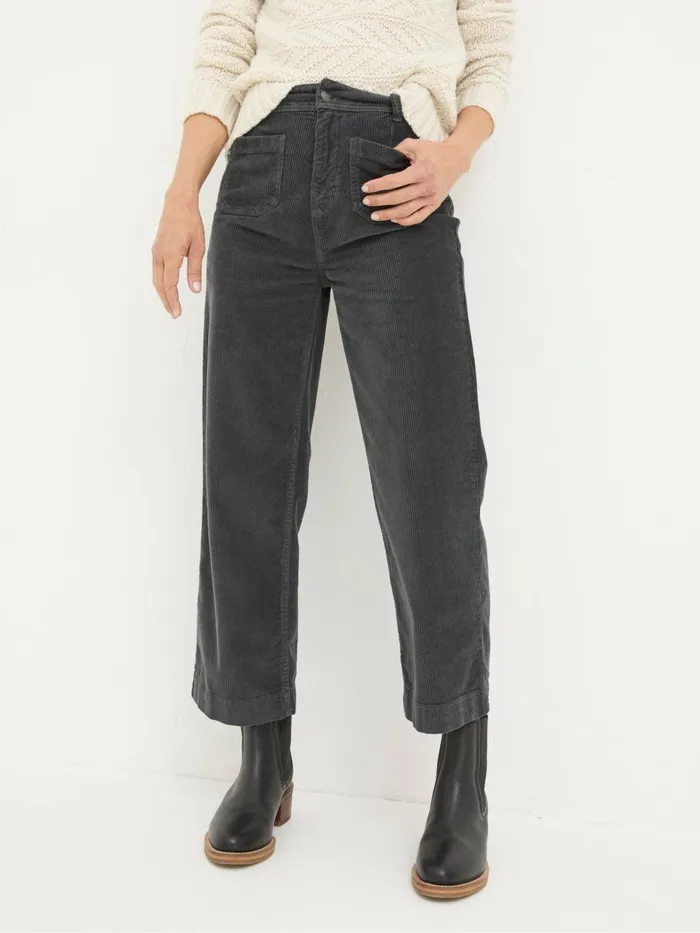 Fat Face Trousers and Leggings Keswick Charcoal Grey Wide Leg Crop Jeans 8211 Women