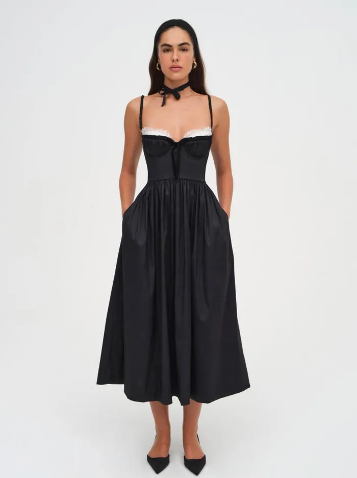 For Love and Lemons Dresses Doris Midi Dress Black 8211 Women