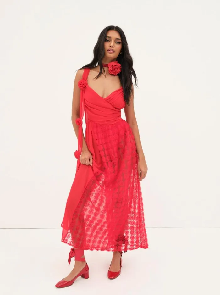 For Love and Lemons Dresses Hannah Maxi Dress Red 8211 Women