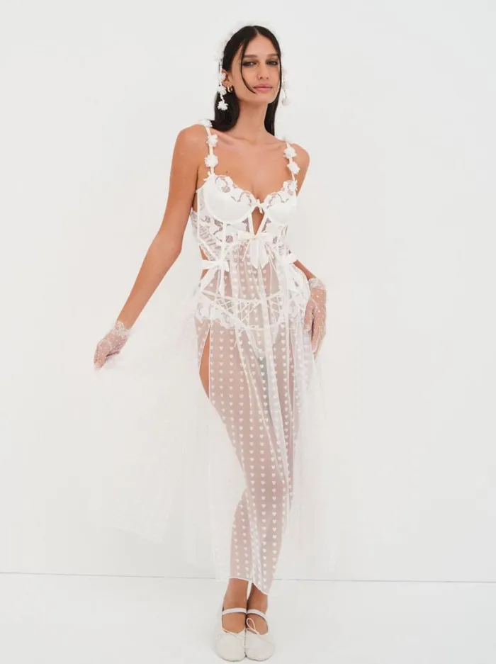 For Love and Lemons Lingerie Amore Maxi Slip Dress White 8211 Women