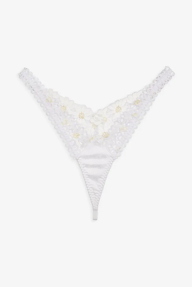 For Love and Lemons Lingerie Christy Thong Panty White 8211 Women