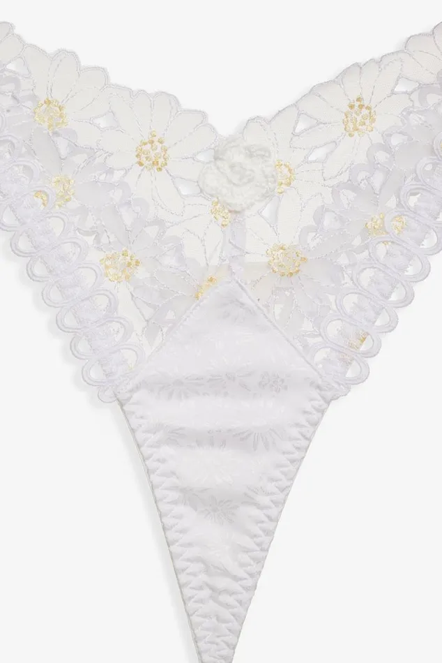 For Love and Lemons Lingerie Christy Thong Panty White 8211 Women