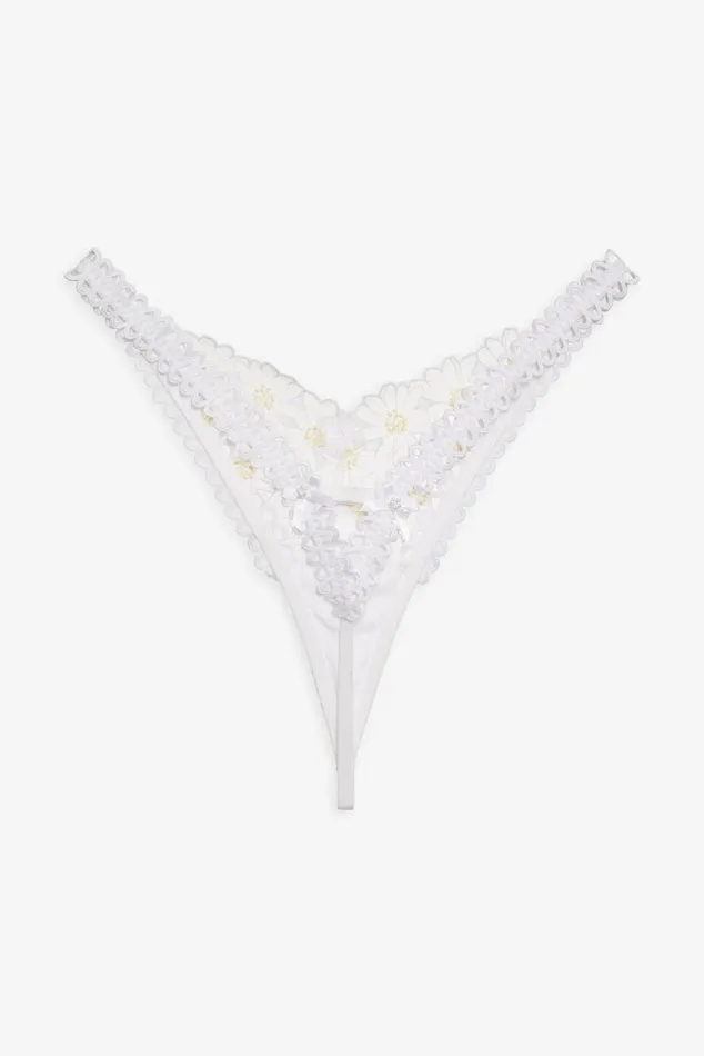 For Love and Lemons Lingerie Christy Thong Panty White 8211 Women