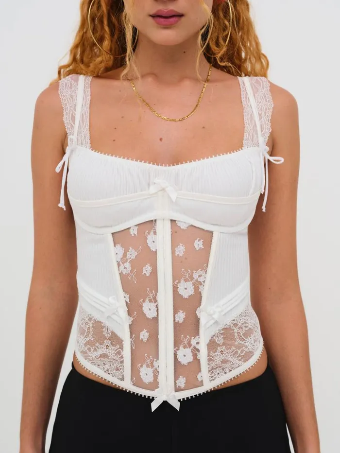 For Love and Lemons Lingerie Dahlia Bustier White 8211 Women