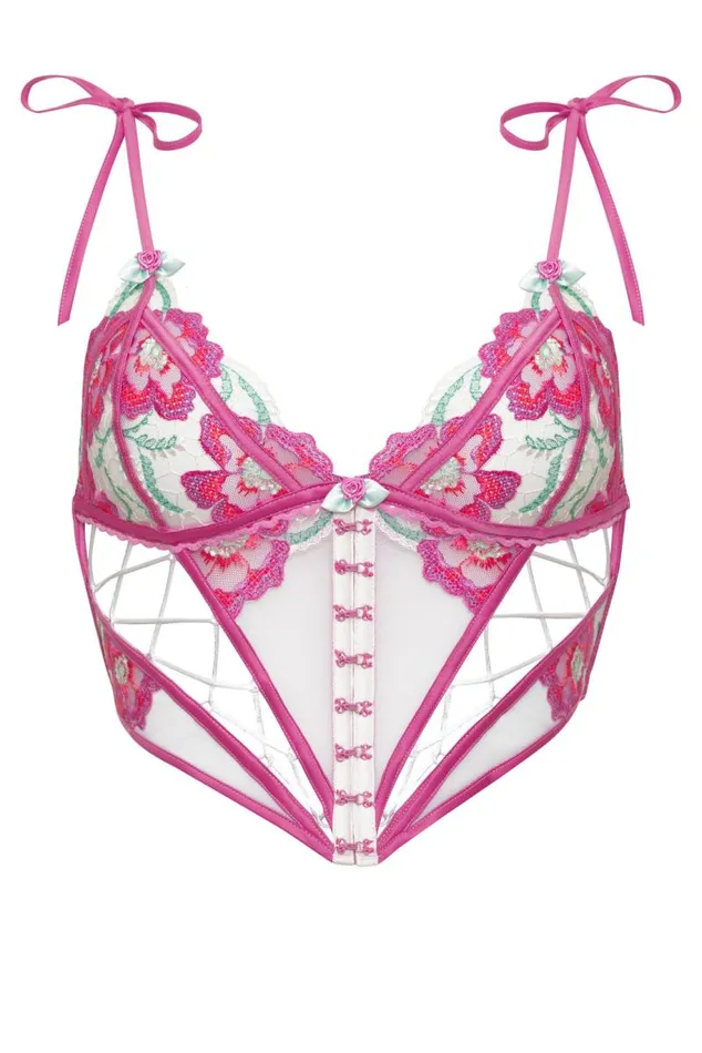 For Love and Lemons Lingerie Festival Floral Bustier Pink 8211 Women