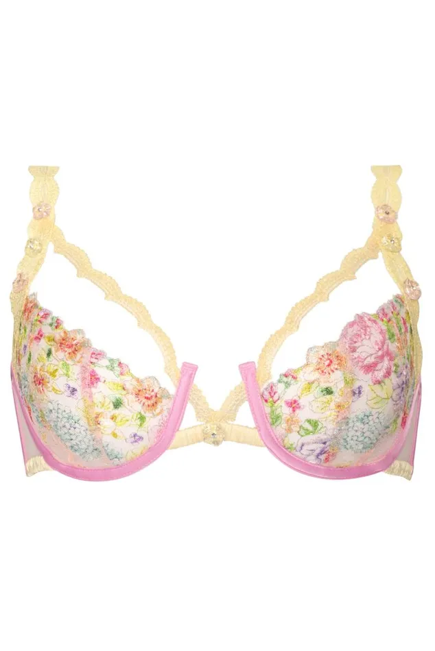 For Love and Lemons Lingerie Floral Frenzy Underwire Bra Pink 8211 Women