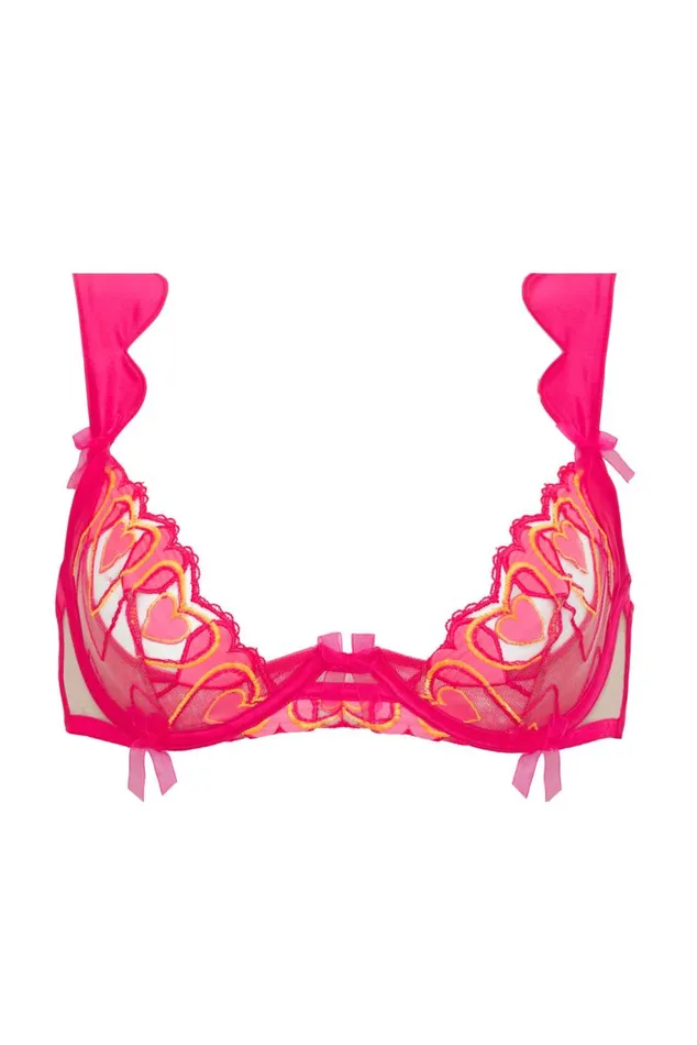 For Love and Lemons Lingerie Graphic Hearts Bra Pink 8211 Women