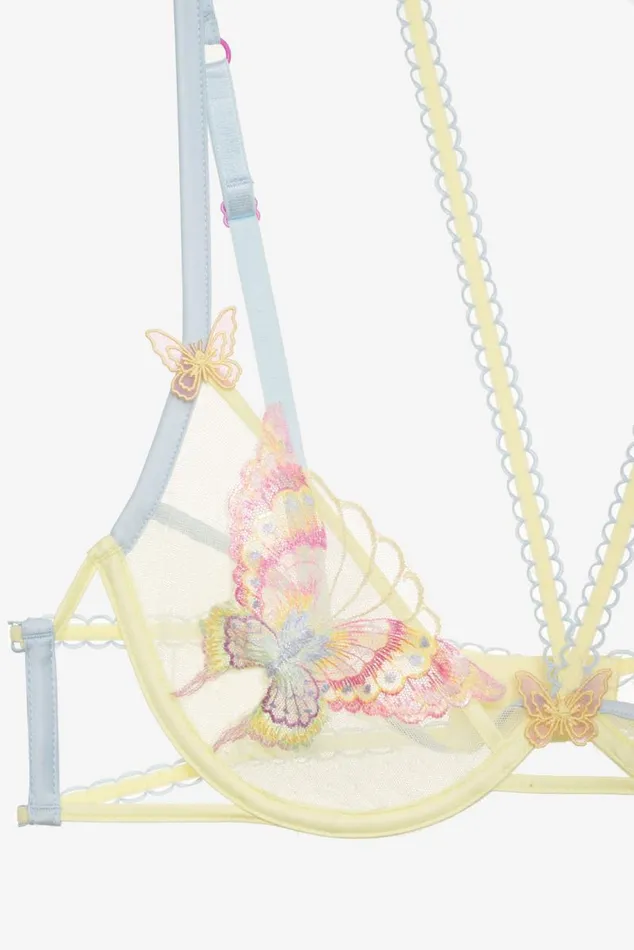 For Love and Lemons Lingerie Pastel Papillon Underwire Bra Yellow 8211 Women