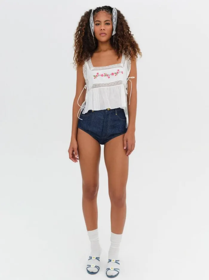 For Love and Lemons Tops Jolene Embroidered Top White 8211 Women