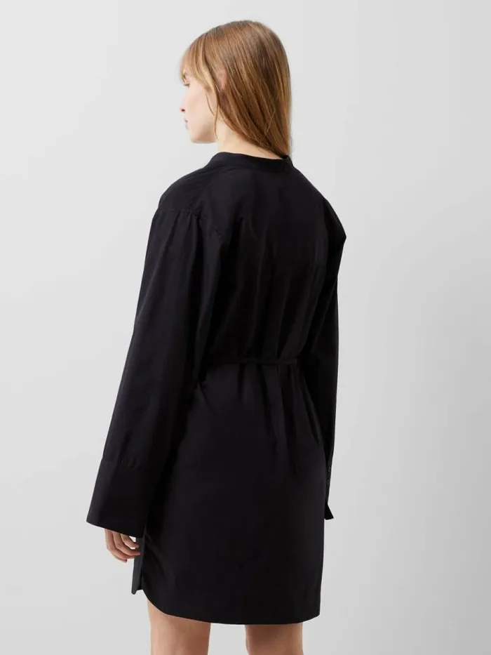 French Connection Alissa Cotton Wide Sleeve Shirt Dress Blackout Women Dresses