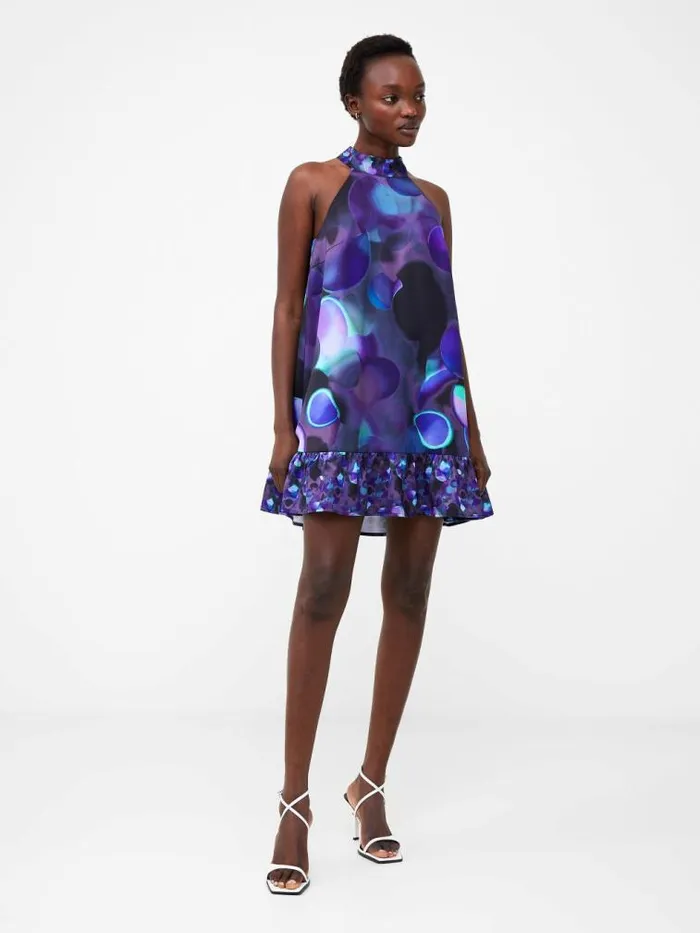 French Connection Eva Harlow Recycled Satin Swing Mini Dress Cobalt Violet Multi Women Dresses French Connection Eva Harlow Recycled Satin Swing Mini Dress Cobalt Violet Multi Women Dresses