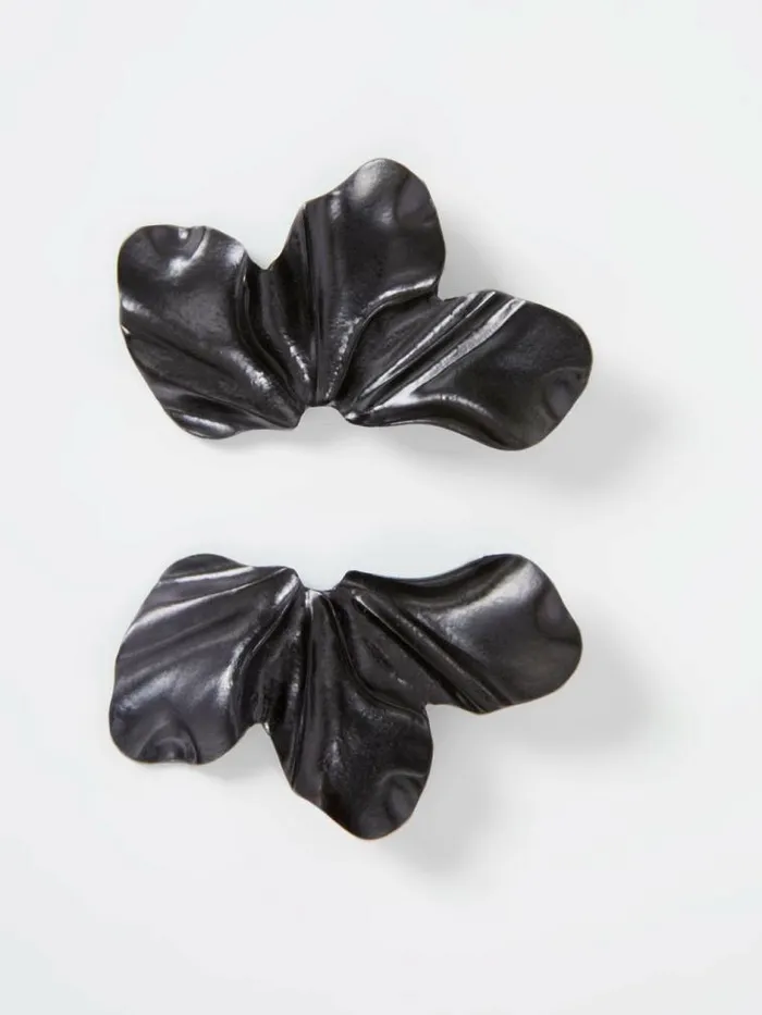 French Connection Flower Piece Earrings Black Women Jewellery
