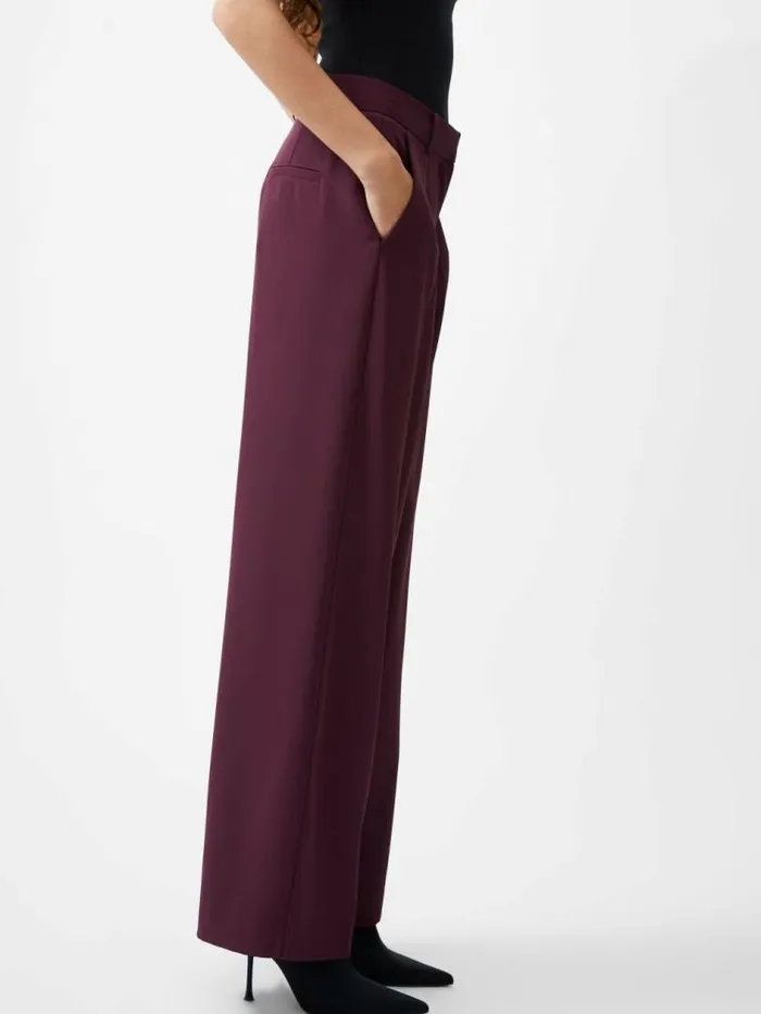 French Connection Harrie Tailored Trousers Burgundy Red Women Trousers