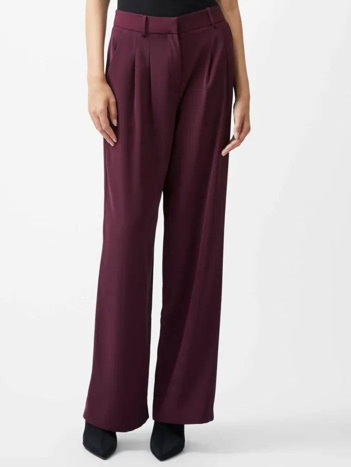 French Connection Harrie Tailored Trousers Burgundy Red Women Trousers