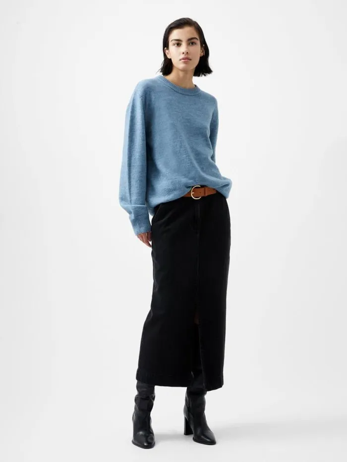 French Connection Kesia Recycled Crew Neck Jumper Dusted Blue Women Jumpers and Cardigans