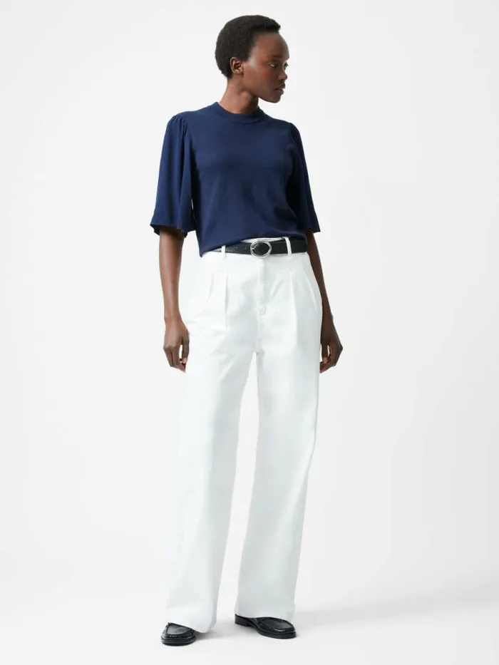 French Connection Krista Knits Flared Sleeve Jumper Marine Women Jumpers and Cardigans