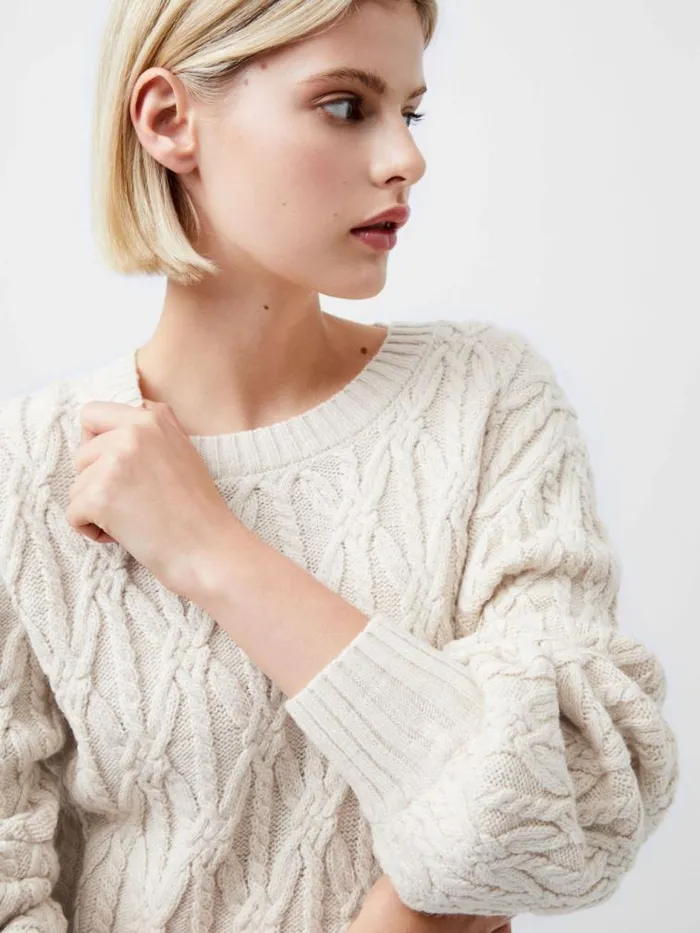 French Connection Layon Jini Jumper Classic Cream Women Jumpers and Cardigans