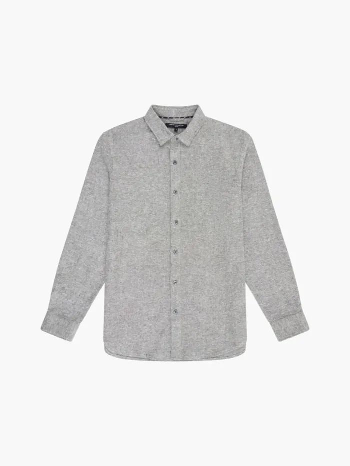 French Connection Long Sleeve Flannel Shirt Light Green Olive Men Shirts