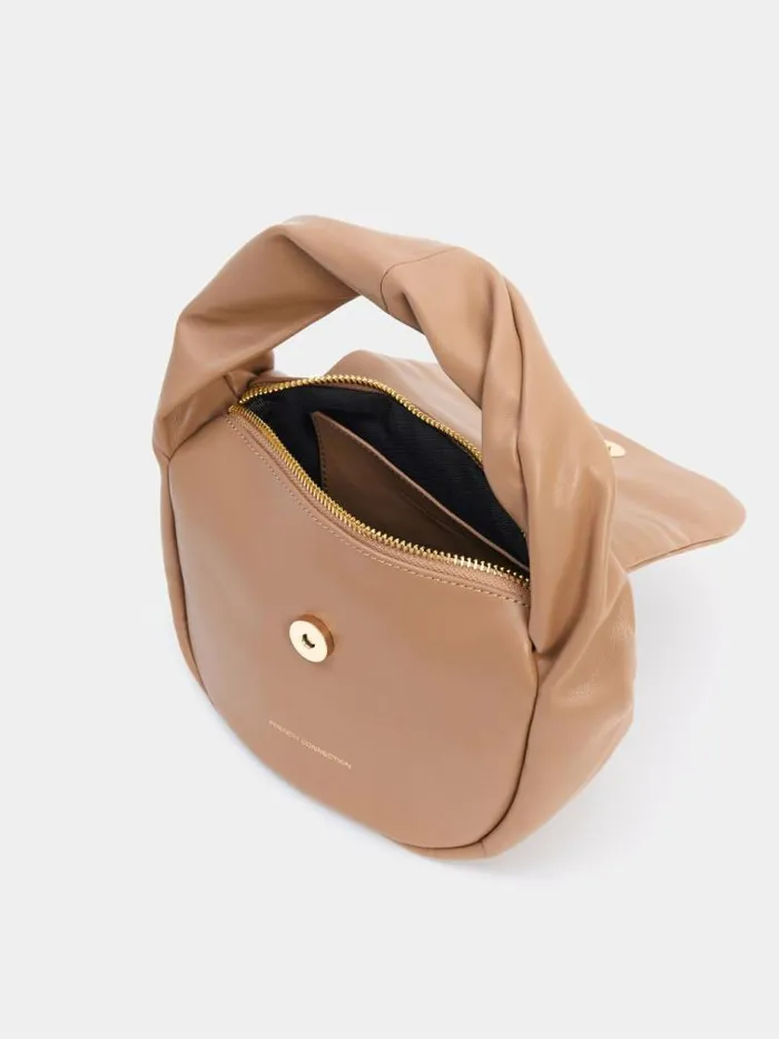 French Connection PU Mini Soft Handbag Tobacco Brown Women Bags and Purses