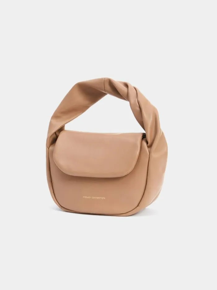 French Connection PU Mini Soft Handbag Tobacco Brown Women Bags and Purses