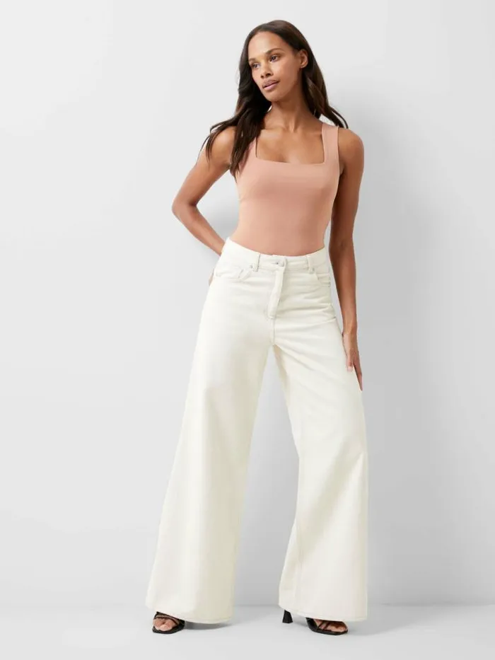 French Connection Rallie Bodysuit Mocha Mousse Women Tops