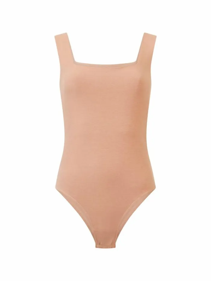 French Connection Rallie Bodysuit Mocha Mousse Women Tops