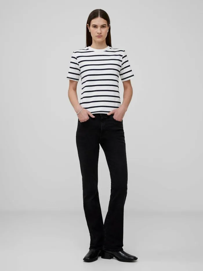 French Connection Rallie Cotton Stripe Short Sleeve TShirt Stripe S Whitemarin Women Tops French Connection Rallie Cotton Stripe Short Sleeve TShirt Stripe S Whitemarin Women Tops