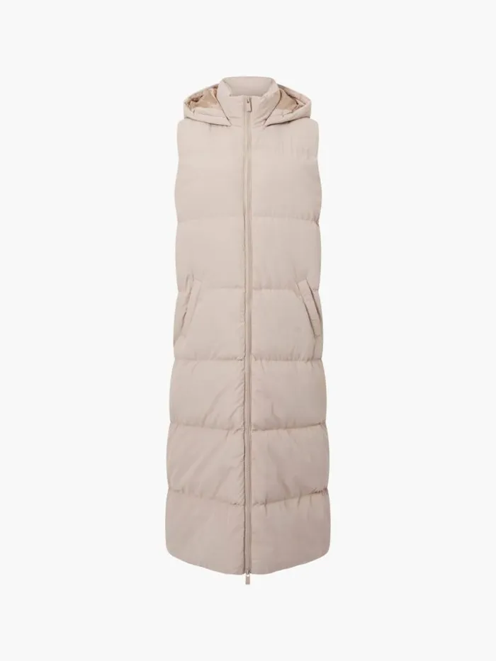 French Connection Row Long Gilet Putty Women Coats and Jackets