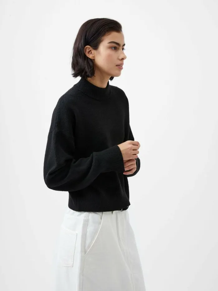 French Connection Vhari Recycled Grown On Neck Jumper Black Women Jumpers and Cardigans