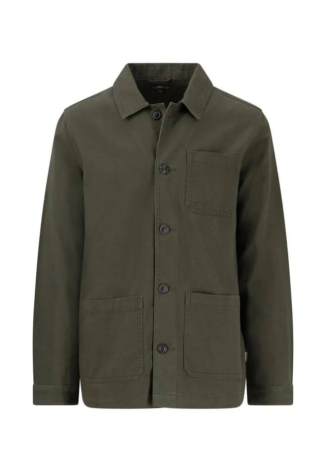 FYNCHHATTON Cord Jacket With A Caps Collar Dusty Forestdark Navystone Men Jackets and Coats