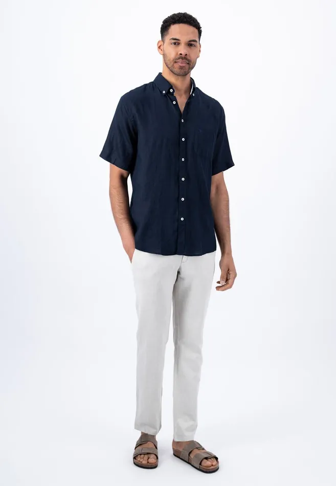 FYNCHHATTON Light Halbar Linen Shirt With Buttondown Collar Blushsummer Breezestoneleaf Greenwhitecrystal Bluedusty Olivenavy Men Shirts
