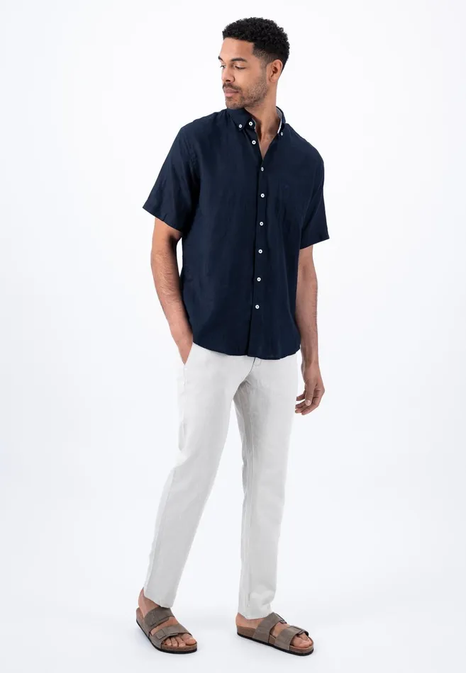 FYNCHHATTON Light Halbar Linen Shirt With Buttondown Collar Blushsummer Breezestoneleaf Greenwhitecrystal Bluedusty Olivenavy Men Shirts