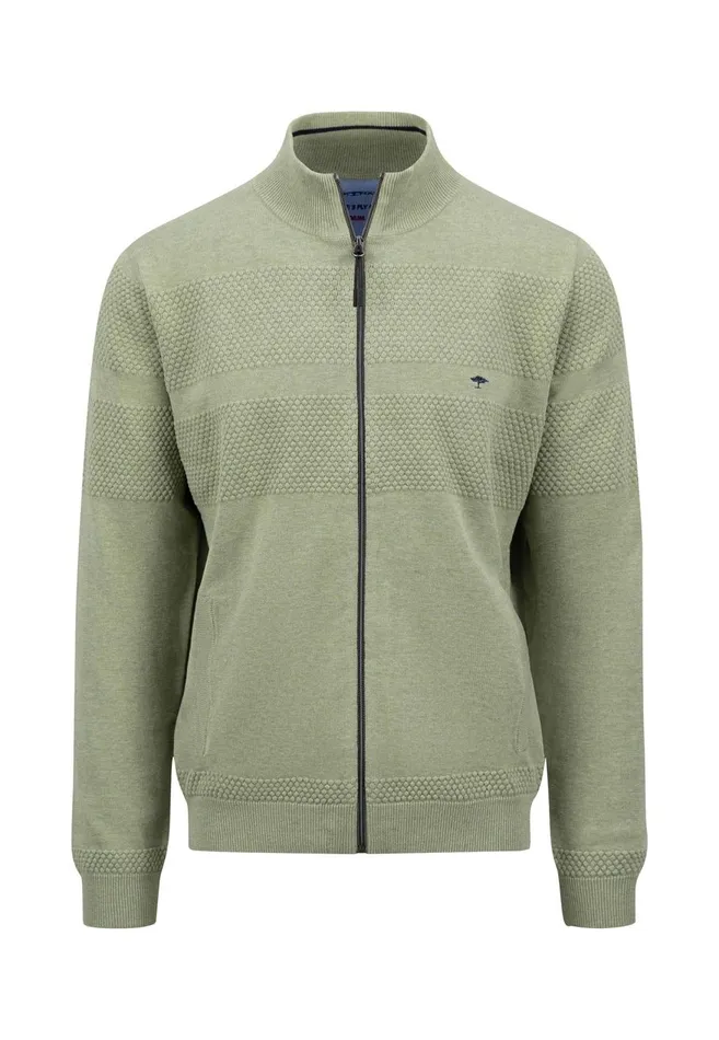 FYNCHHATTON Parting Jacket Made Of Cotton With Zipper Light Khakinavy Men Sweater